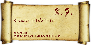 Krausz Flóris névjegykártya